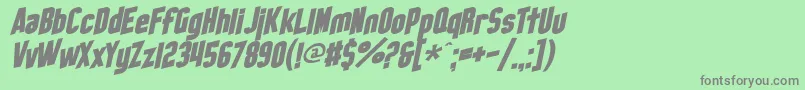 SfObliquities-Schriftart – Graue Schriften auf grünem Hintergrund