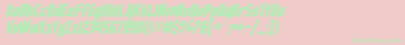 SfObliquities Font – Green Fonts on Pink Background