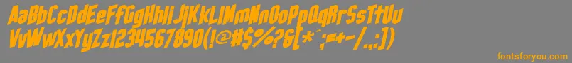 SfObliquities Font – Orange Fonts on Gray Background