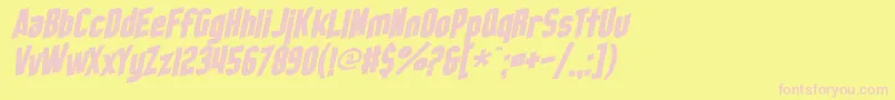 SfObliquities Font – Pink Fonts on Yellow Background