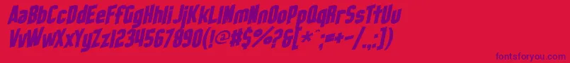 SfObliquities-Schriftart – Violette Schriften auf rotem Hintergrund