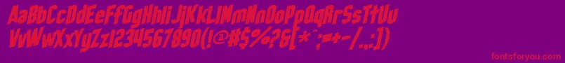 SfObliquities Font – Red Fonts on Purple Background