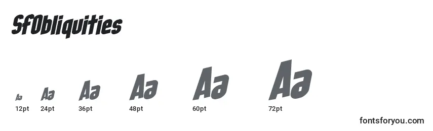 SfObliquities Font Sizes