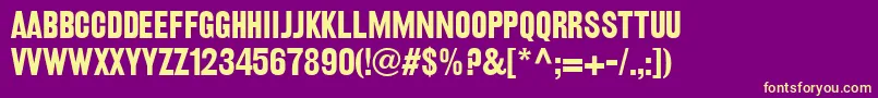 Railroadgothic Font – Yellow Fonts on Purple Background