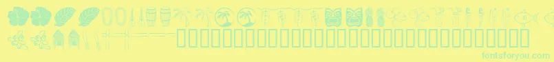 TropicanaBv-Schriftart – Grüne Schriften auf gelbem Hintergrund