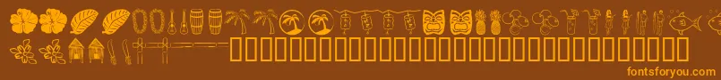 TropicanaBv-Schriftart – Orangefarbene Schriften auf braunem Hintergrund