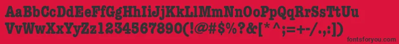 KeyboardCondensedSsiBoldCondensed-fontti – mustat fontit punaisella taustalla