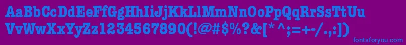 KeyboardCondensedSsiBoldCondensed-fontti – siniset fontit violetilla taustalla
