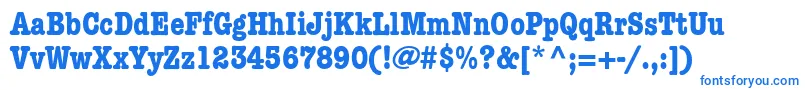Fonte KeyboardCondensedSsiBoldCondensed – fontes azuis em um fundo branco