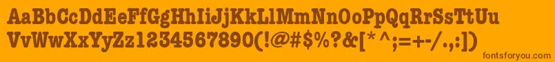 KeyboardCondensedSsiBoldCondensed-Schriftart – Braune Schriften auf orangefarbenem Hintergrund