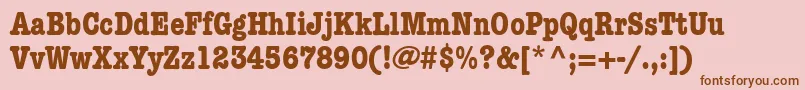 KeyboardCondensedSsiBoldCondensed-Schriftart – Braune Schriften auf rosa Hintergrund