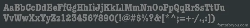 KeyboardCondensedSsiBoldCondensed-fontti – harmaat kirjasimet mustalla taustalla