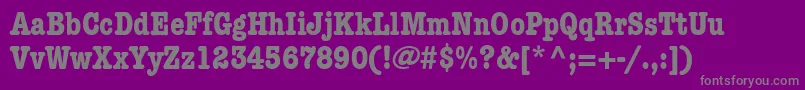 KeyboardCondensedSsiBoldCondensed-fontti – harmaat kirjasimet violetilla taustalla