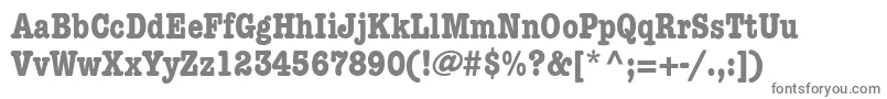 KeyboardCondensedSsiBoldCondensed-fontti – harmaat kirjasimet valkoisella taustalla
