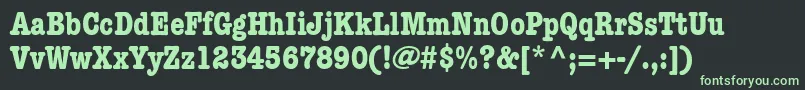 KeyboardCondensedSsiBoldCondensed-fontti – vihreät fontit mustalla taustalla