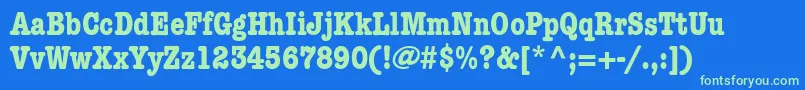 KeyboardCondensedSsiBoldCondensed-fontti – vihreät fontit sinisellä taustalla