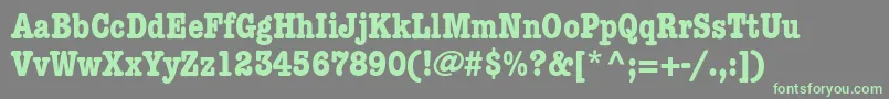 KeyboardCondensedSsiBoldCondensed-fontti – vihreät fontit harmaalla taustalla