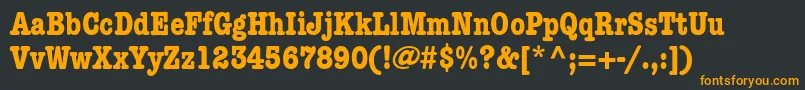 Шрифт KeyboardCondensedSsiBoldCondensed – оранжевые шрифты на чёрном фоне