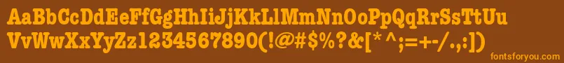 KeyboardCondensedSsiBoldCondensed-Schriftart – Orangefarbene Schriften auf braunem Hintergrund
