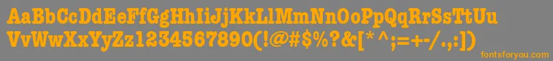 KeyboardCondensedSsiBoldCondensed-fontti – oranssit fontit harmaalla taustalla