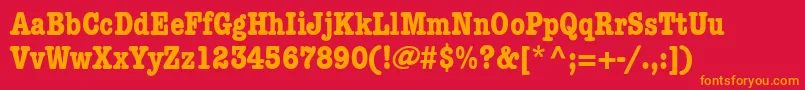 KeyboardCondensedSsiBoldCondensed Font – Orange Fonts on Red Background