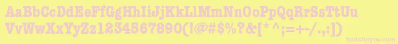 KeyboardCondensedSsiBoldCondensed Font – Pink Fonts on Yellow Background