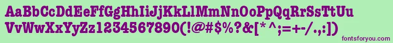 KeyboardCondensedSsiBoldCondensed-fontti – violetit fontit vihreällä taustalla