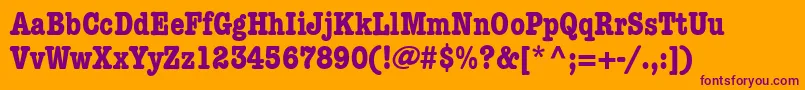 KeyboardCondensedSsiBoldCondensed-fontti – violetit fontit oranssilla taustalla