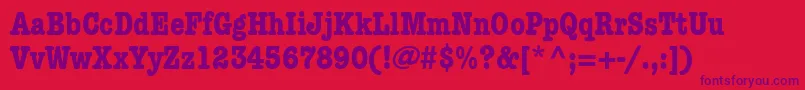 KeyboardCondensedSsiBoldCondensed-fontti – violetit fontit punaisella taustalla