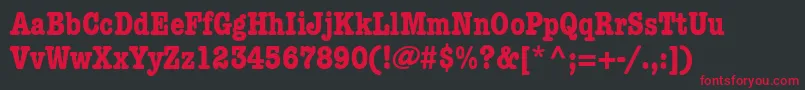 Шрифт KeyboardCondensedSsiBoldCondensed – красные шрифты на чёрном фоне