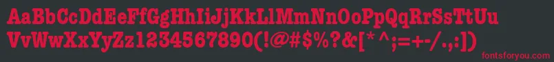 KeyboardCondensedSsiBoldCondensed Font – Red Fonts on Black Background
