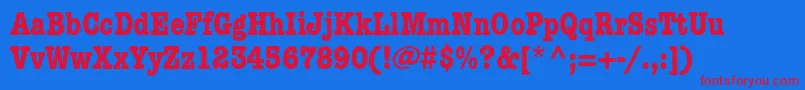 KeyboardCondensedSsiBoldCondensed Font – Red Fonts on Blue Background