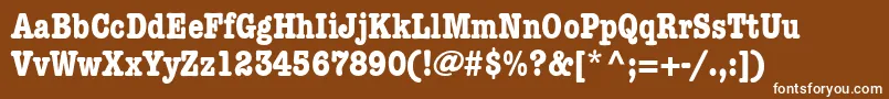 KeyboardCondensedSsiBoldCondensed-fontti – valkoiset fontit ruskealla taustalla