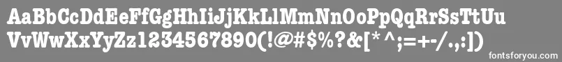 Шрифт KeyboardCondensedSsiBoldCondensed – белые шрифты на сером фоне