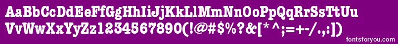 Шрифт KeyboardCondensedSsiBoldCondensed – белые шрифты на фиолетовом фоне