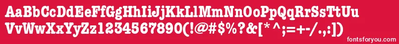 KeyboardCondensedSsiBoldCondensed Font – White Fonts on Red Background