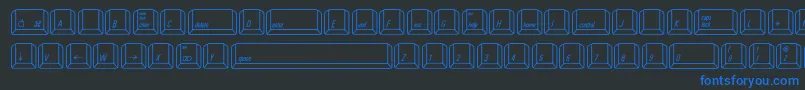 Czcionka QwertyMac – niebieskie czcionki na czarnym tle