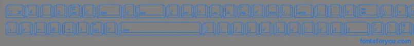 フォントQwertyMac – 灰色の背景に青い文字