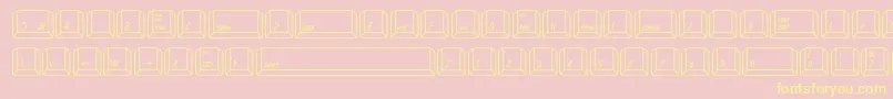 QwertyMac-Schriftart – Gelbe Schriften auf rosa Hintergrund