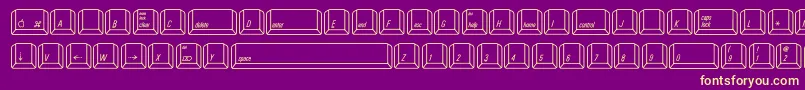 QwertyMac Font – Yellow Fonts on Purple Background