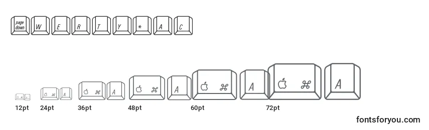 Размеры шрифта QwertyMac