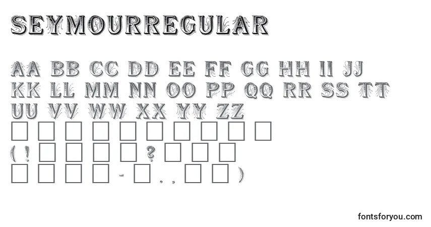 A fonte SeymourRegular – alfabeto, números, caracteres especiais