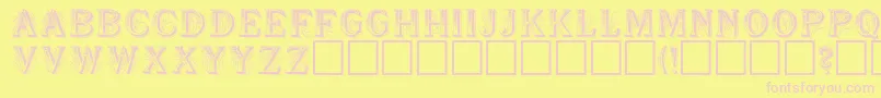 SeymourRegular-fontti – vaaleanpunaiset fontit keltaisella taustalla