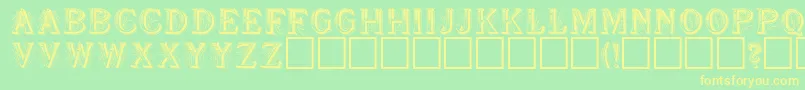 SeymourRegular-Schriftart – Gelbe Schriften auf grünem Hintergrund
