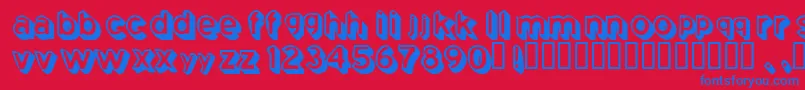 Coming-Schriftart – Blaue Schriften auf rotem Hintergrund