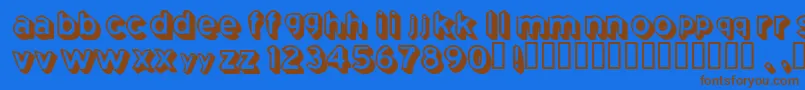 Coming Font – Brown Fonts on Blue Background