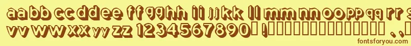 Coming Font – Brown Fonts on Yellow Background