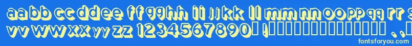 Coming Font – Yellow Fonts on Blue Background