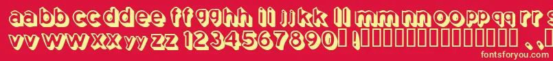 Coming Font – Yellow Fonts on Red Background