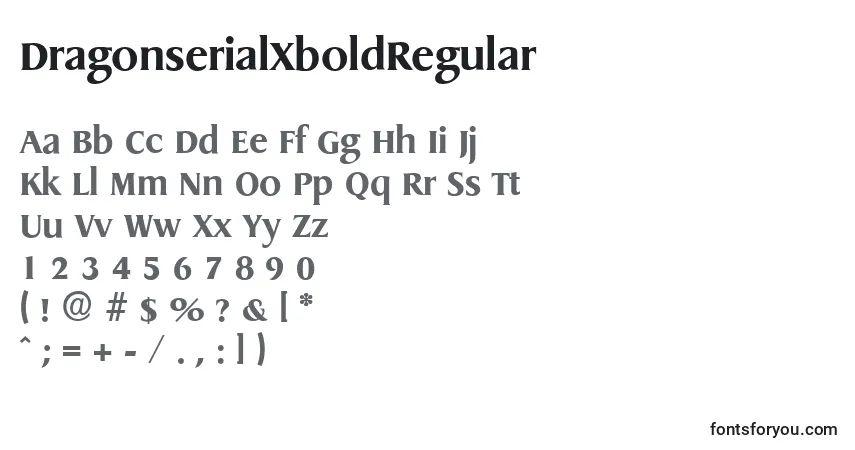 DragonserialXboldRegular-fontti – aakkoset, numerot, erikoismerkit